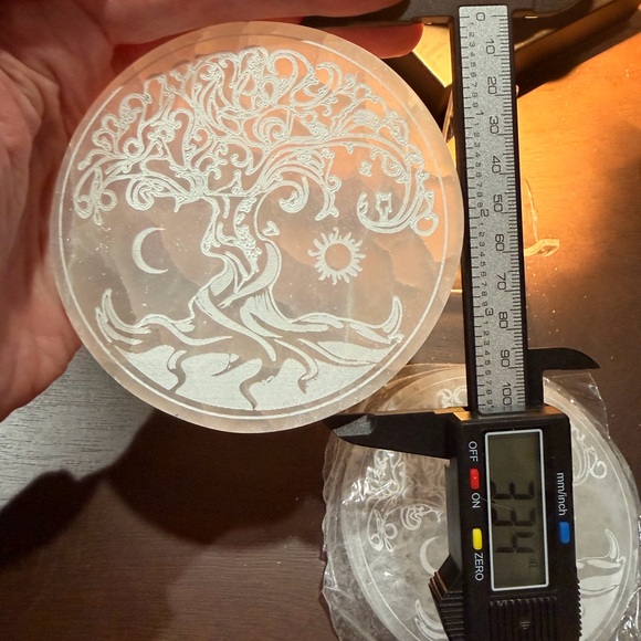 Selenite Tree of Life Charging Plate - Picture 4 of 4